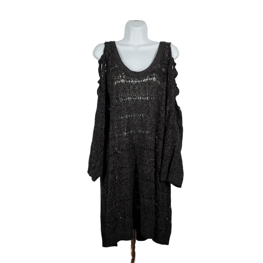 TORRID LADDER & POINTELLE KNIT SWEATER